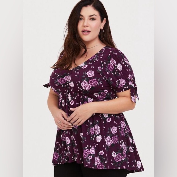 Torrid floral blouse size 1 - Picture 1 of 11
